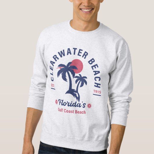 Clearwater Beach Florida Palm Tree Souvenirs 60s Trui (Voorkant)