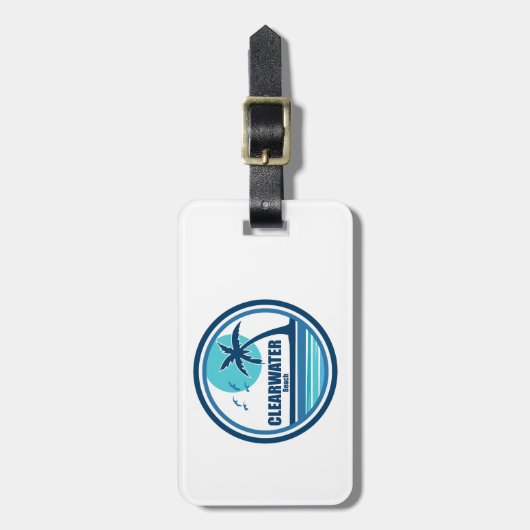 Clearwater Beach Florida Palmboom Vogels Bagagelabel (Voorkant verticaal)