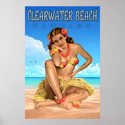 Clearwater Beach Florida Reisposter Zee Arend Poster (Voorkant)