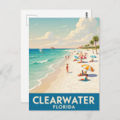 Clearwater Beach Florida Reizen Briefkaart (Voorkant / Achterkant)