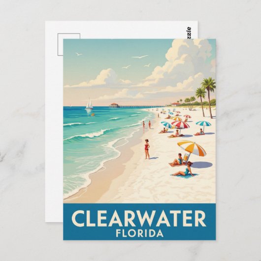 Clearwater Beach Florida Reizen Briefkaart (Voorkant / Achterkant)