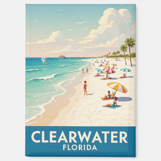 Clearwater Beach Florida Reizen Magneet (Voorkant)