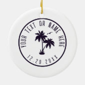 Clearwater Beach Florida Retro Palm Tree 80s Keramisch Ornament (Achterkant)