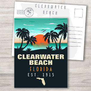 Clearwater Beach Florida Retro Sunset Souvenirs Briefkaart