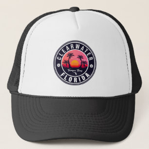 Clearwater Beach Florida Retro Sunset Souvenirs Trucker Pet