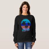 Clearwater Beach Florida Retro Tropical Palm Trees Trui (Voorkant volledig)