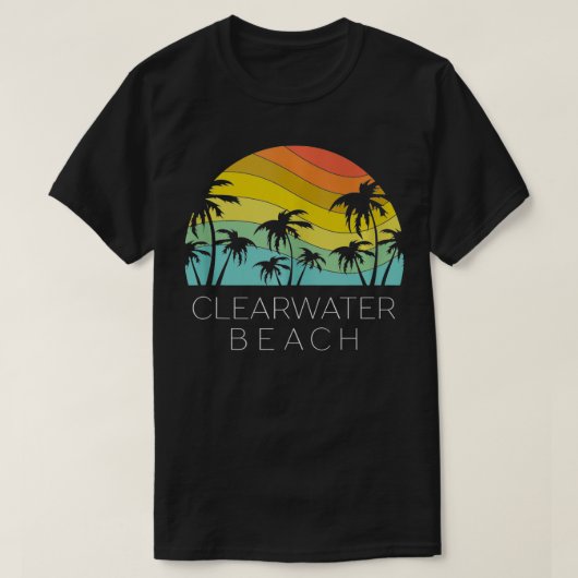 Clearwater Beach Florida Retro Vakantie Souvenir S T-shirt (Design voorkant)