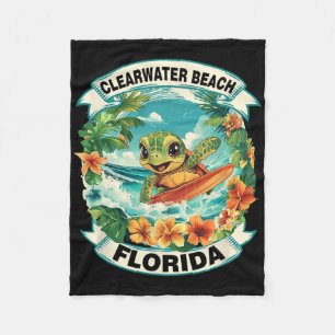 Clearwater Beach Florida Schattige Zeeschildpad Su Fleece Deken