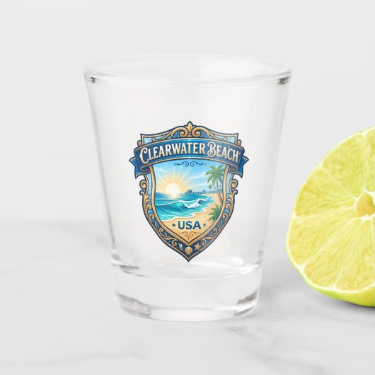 Clearwater Beach Florida Shot Glas (Voorkant)