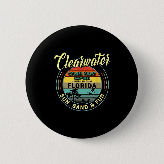 Clearwater Beach Florida - Summer Clearwater Beach Ronde Button 5,7 Cm (Voorkant)