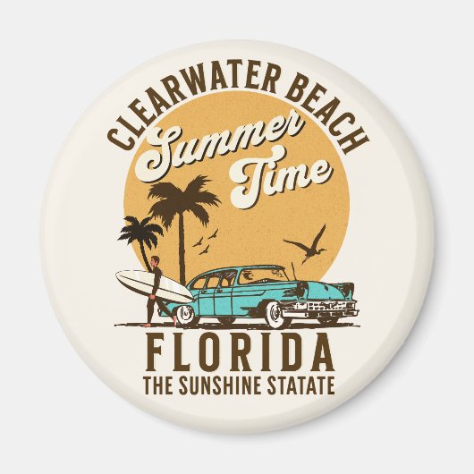ClearWater Beach Florida Summer Time Magneet (Voorkant)