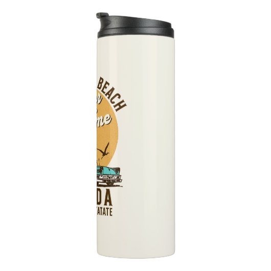 ClearWater Beach Florida Summer Time Thermosbeker (Geroteerd rechts)