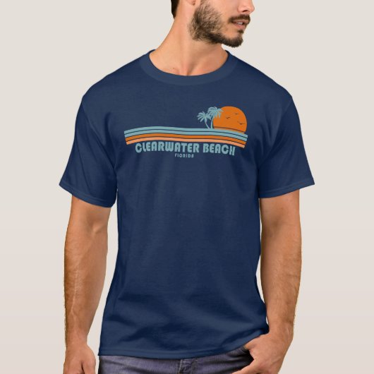Clearwater Beach Florida Sun Palm Trees T-shirt (Voorkant)