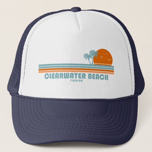 Clearwater Beach Florida Sun Palm Trees Trucker Pet (Voorkant)