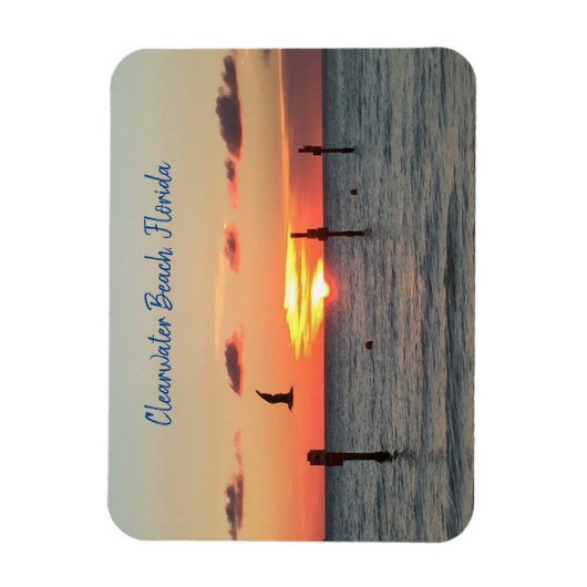 Clearwater Beach, Florida sunset magnet Magneet (Verticaal)