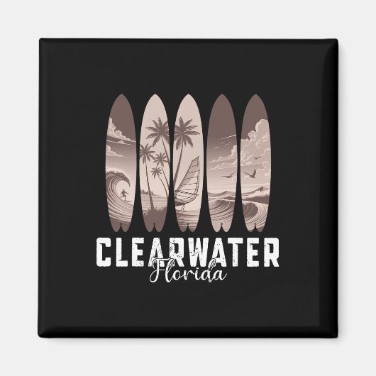 Clearwater Beach Florida Surfplank Mannen Vrouwen  Magneet (Voorkant)