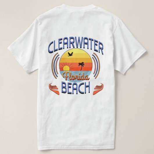 Clearwater Beach, Florida T-shirt (Design achterkant)