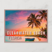 Clearwater Beach Florida tropische palmboom jaren  Briefkaart (Voorkant)