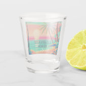 Clearwater Beach Florida tropische palmboom jaren  Shot Glas (Achterkant)