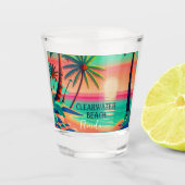 Clearwater Beach Florida tropische palmboom jaren  Shot Glas (Voorkant)