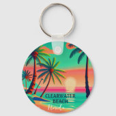 Clearwater Beach Florida tropische palmboom jaren  Sleutelhanger (Achterkant)