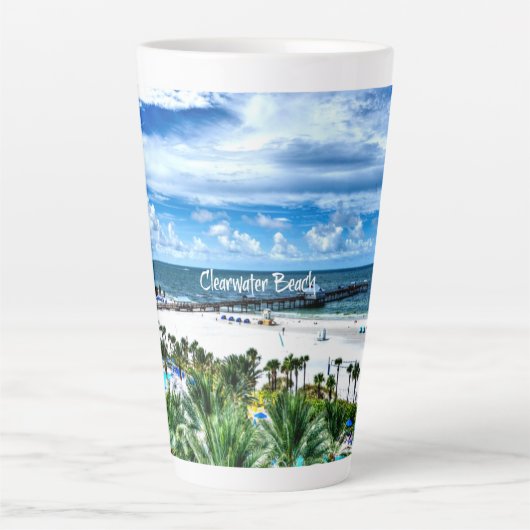 Clearwater Beach, Florida, vakantiebestemming Latte Mok (Voorkant)