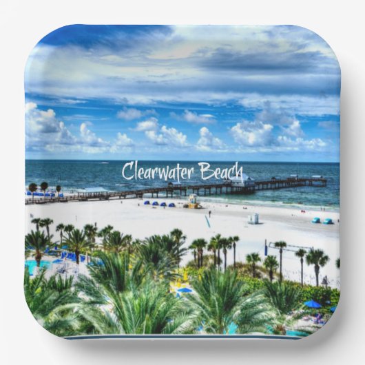 Clearwater Beach, Florida, vakantiebestemming Papieren Bordje (Voorkant)