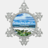 Clearwater Beach, Florida, vakantiebestemming, Tin Sneeuwvlok Ornament (Voorkant)