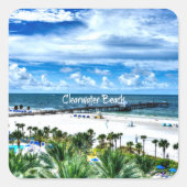 Clearwater Beach, Florida, Vierkante Sticker (Voorkant)