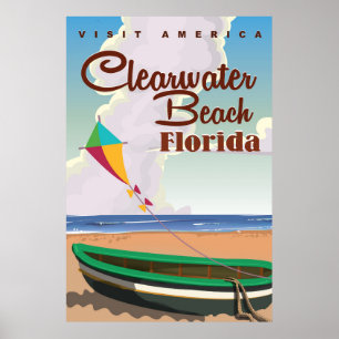 Clearwater Beach, Florida vintage poster