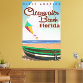 Clearwater Beach, Florida vintage poster Canvas Afdruk (Insitu (Woonkamer))
