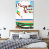 Clearwater Beach, Florida vintage poster Canvas Afdruk (Insitu (Slaapkamer))