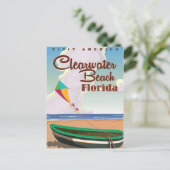 Clearwater Beach, Florida vintage reisposter Briefkaart (Staand voorkant)