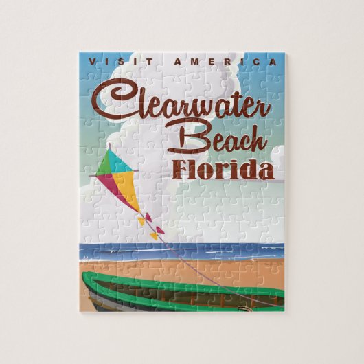 Clearwater Beach, Florida vintage reisposter Legpuzzel (Verticaal)