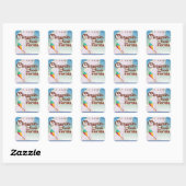Clearwater Beach, Florida vintage reisposter Vierkante Sticker (Vel)