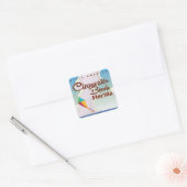 Clearwater Beach, Florida vintage reisposter Vierkante Sticker (Envelop)