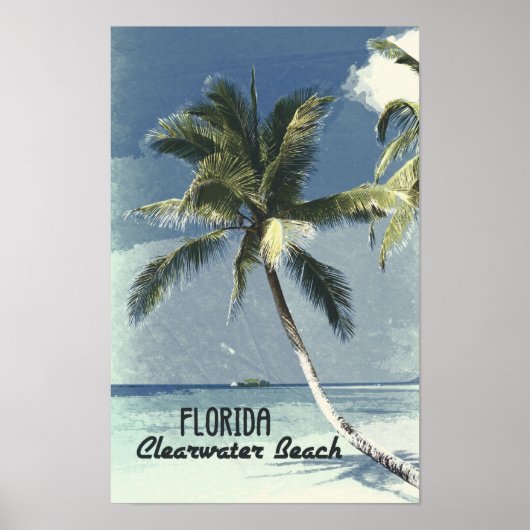 Clearwater Beach Florida Vintage Travel Poster Art (Voorkant)