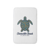 Clearwater Beach Florida Zeeschildpad Vector Desig Badmat (Voorkant Verticaal)