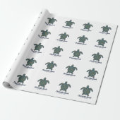 Clearwater Beach Florida Zeeschildpad Vector Desig Cadeaupapier (Uitgerold)