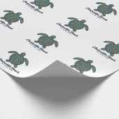 Clearwater Beach Florida Zeeschildpad Vector Desig Cadeaupapier (Hoek)