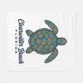Clearwater Beach Florida Zeeschildpad Vector Desig Fleece Deken (Voorkant (Horizontaal))