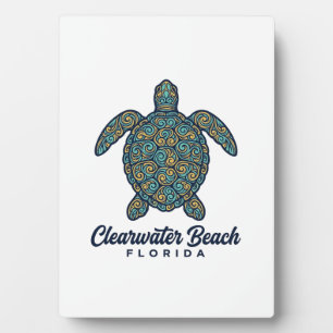 Clearwater Beach Florida Zeeschildpad Vector Desig Fotoplaat