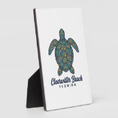 Clearwater Beach Florida Zeeschildpad Vector Desig Fotoplaat (Zijkant)