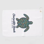 Clearwater Beach Florida Zeeschildpad Vector Desig Golfhanddoek (Horizontaal)