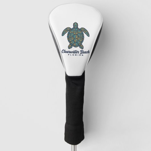 Clearwater Beach Florida Zeeschildpad Vector Desig Golfheadcover (Voorkant)