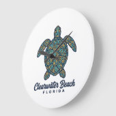 Clearwater Beach Florida Zeeschildpad Vector Desig Grote Klok (Hoek)