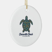 Clearwater Beach Florida Zeeschildpad Vector Desig Keramisch Ornament (Rechts)