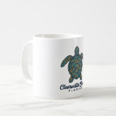 Clearwater Beach Florida Zeeschildpad Vector Desig Koffiemok (Voorkant links)