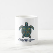 Clearwater Beach Florida Zeeschildpad Vector Desig Koffiemok (Center)