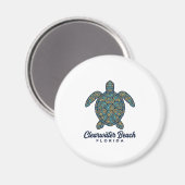 Clearwater Beach Florida Zeeschildpad Vector Desig Magneet (Voorkant / Achterkant)